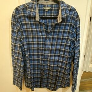 Men's Eddie Bauer Blue Plaid Flannel Button Down